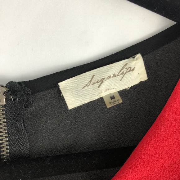 Sugar Lips Pink and Black Mesh Panel Mini Dress - Picture 5 of 6